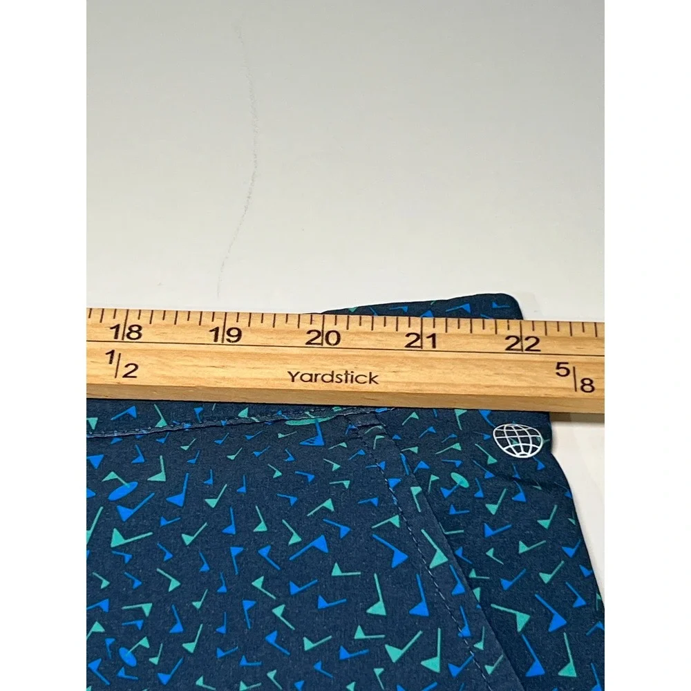 Adidas Golf Shorts Mens 42 Blue Teal AOP Flag Print Golf Performance HA9122